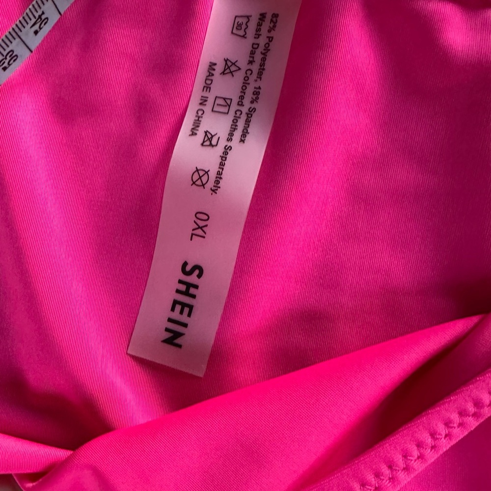 SHEIN Pink Bikini Set with Bandeau Top and Skirt - Picture 6 of 6